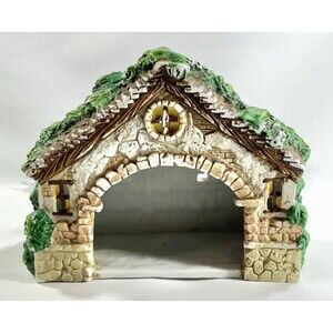 Vintage Brinn's Christmas Ceramic Lighted Stable Nativity Manger Tested